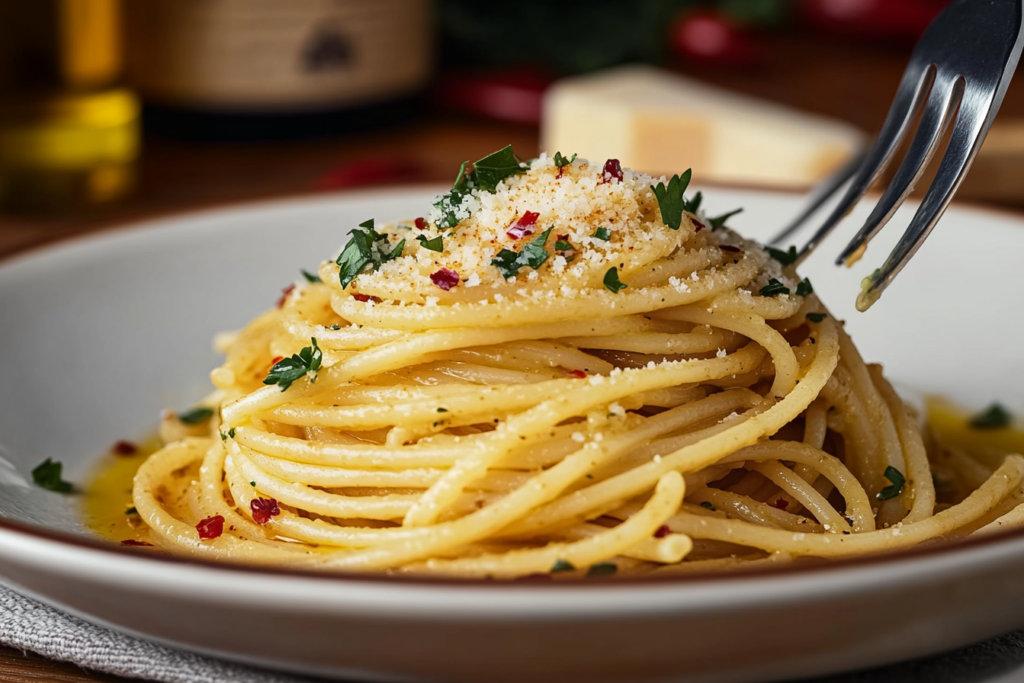 Knoblauchspaghetti