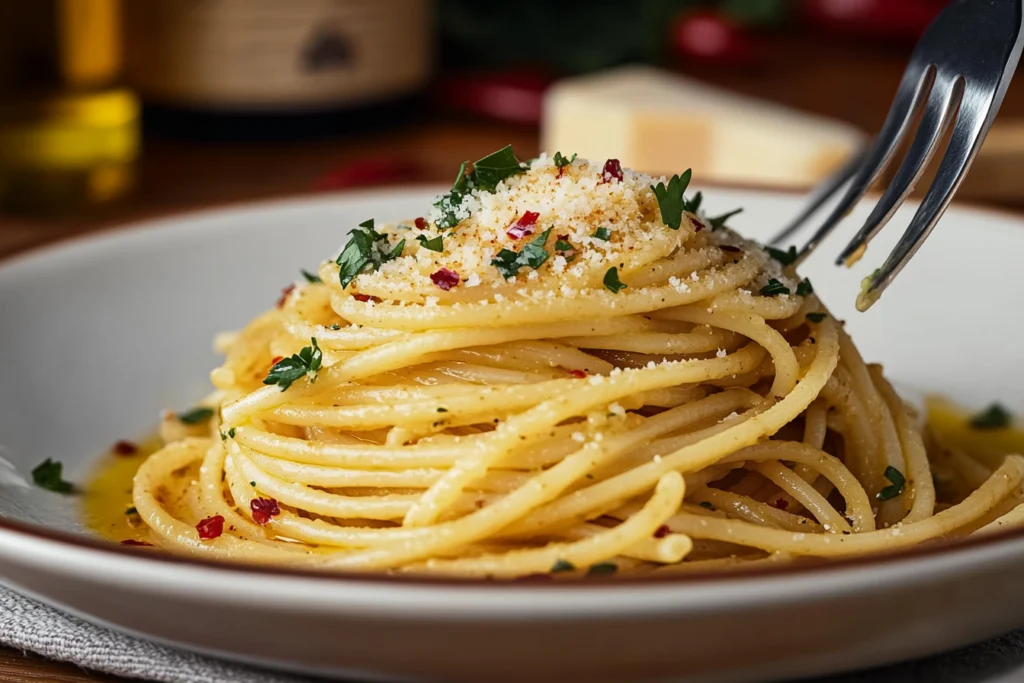 Knoblauchspaghetti