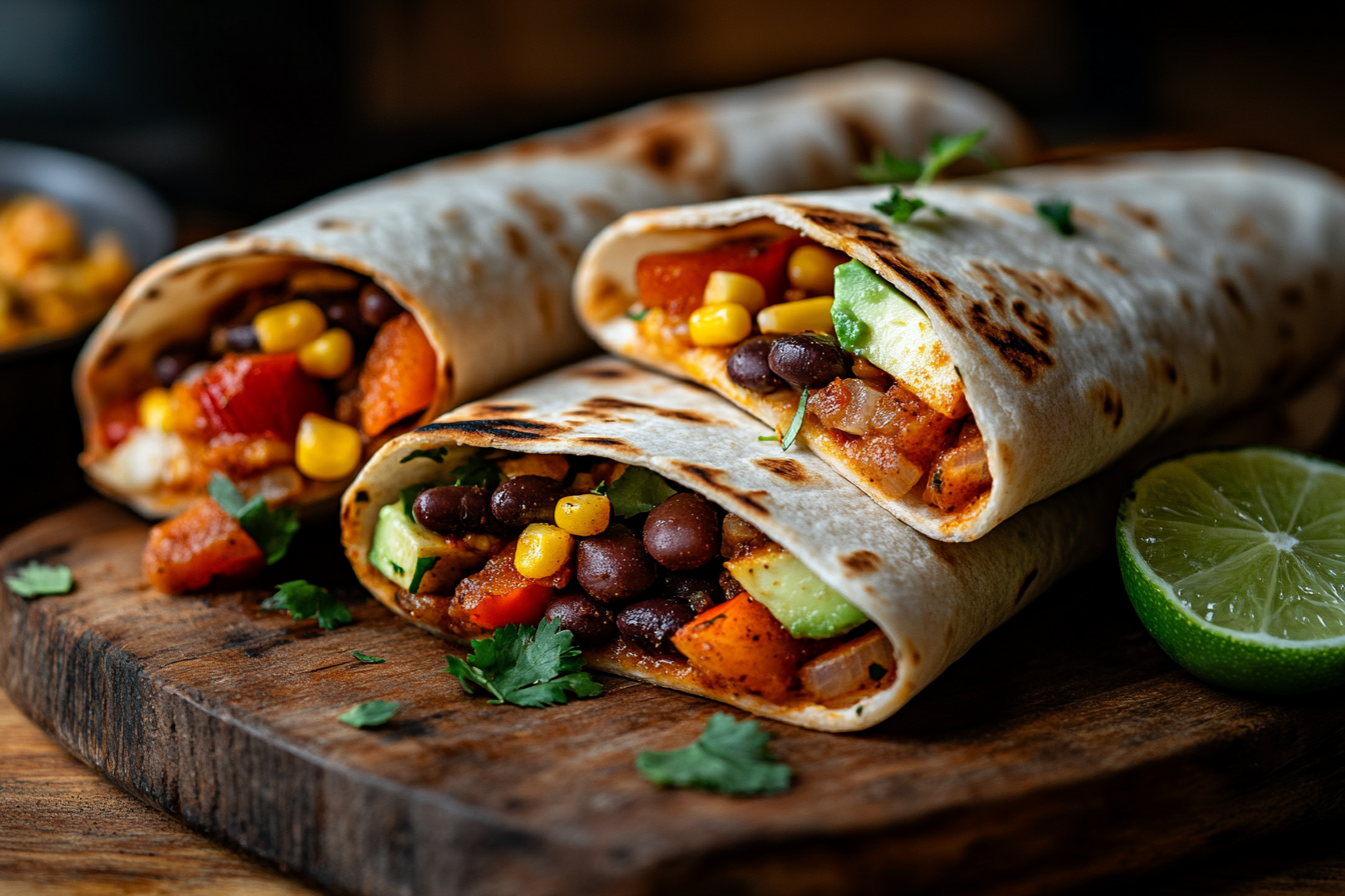 Pflanzliche Burritos