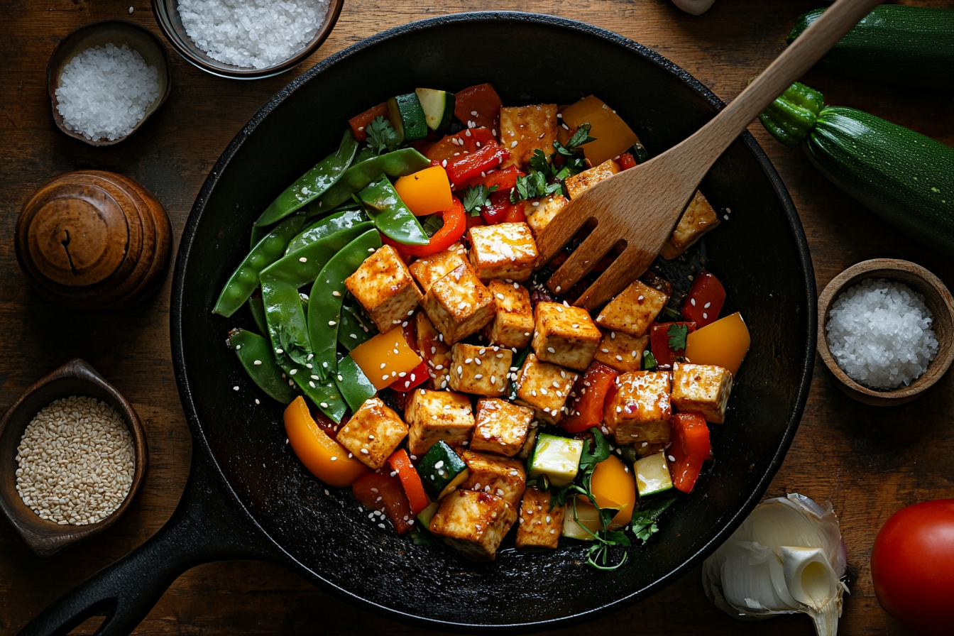 Vegane Gemüsepfanne mit Tofu – Schnell, gesund &amp; proteinreich