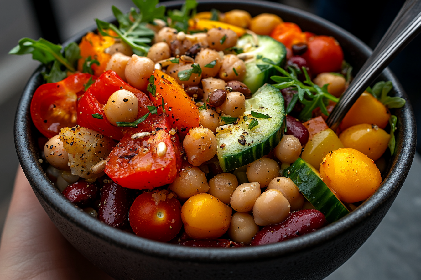 Salat mit Hülsenfrüchten