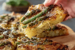 Frühlings-Scarpaccia: Spargel, Kartoffeln und schmelzende Zwiebeln