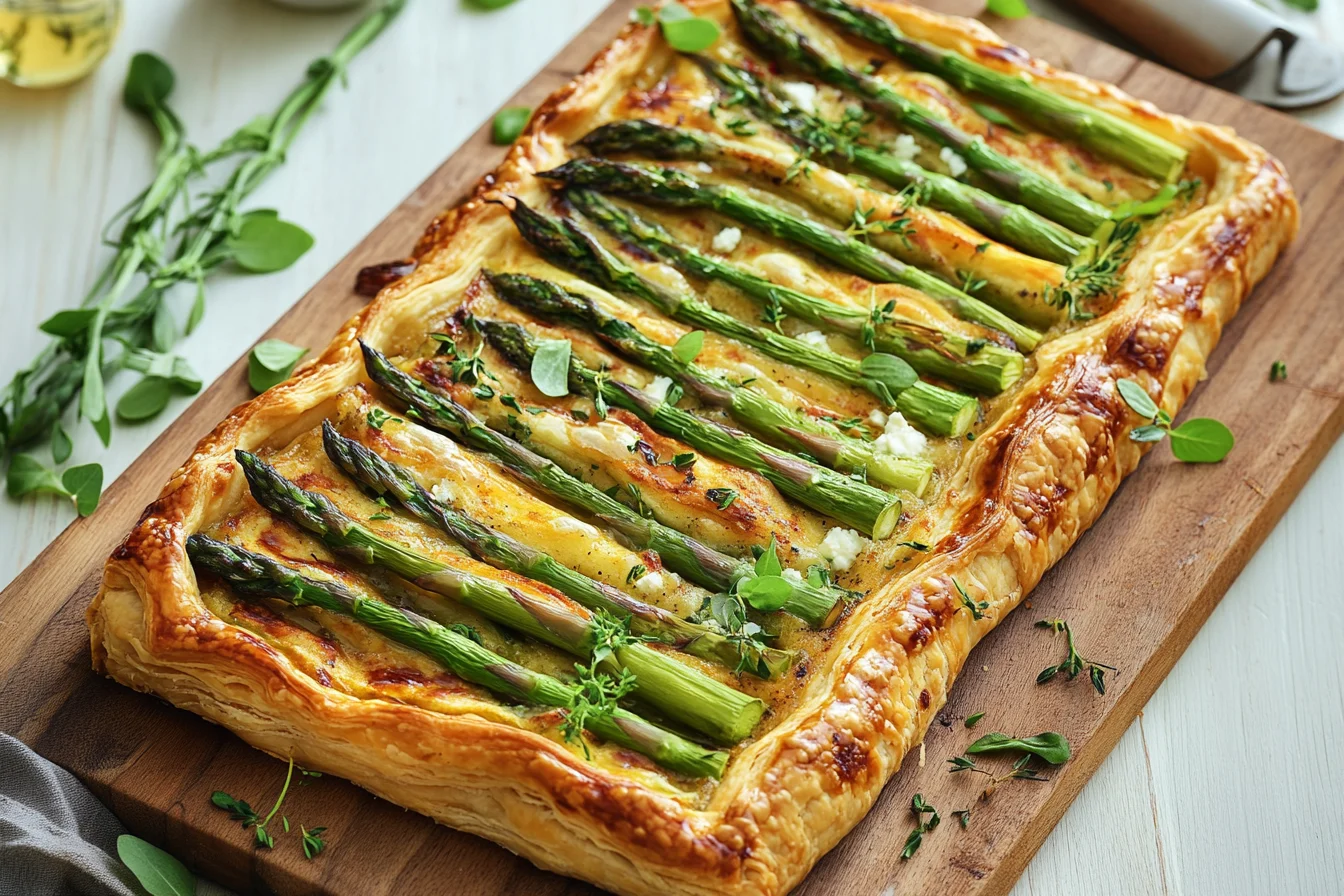 Frühlings-Kuchen mit Spargel, Gemüse-Ricotta und Miso