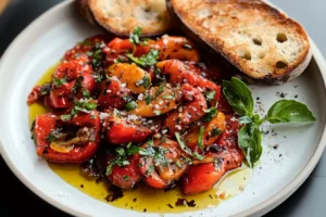 Paprika mariniert mit Knoblauch