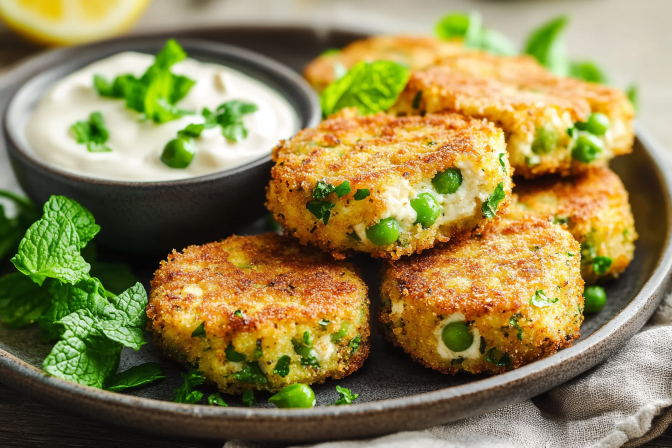 Gemüsekroketten mit Erbsen