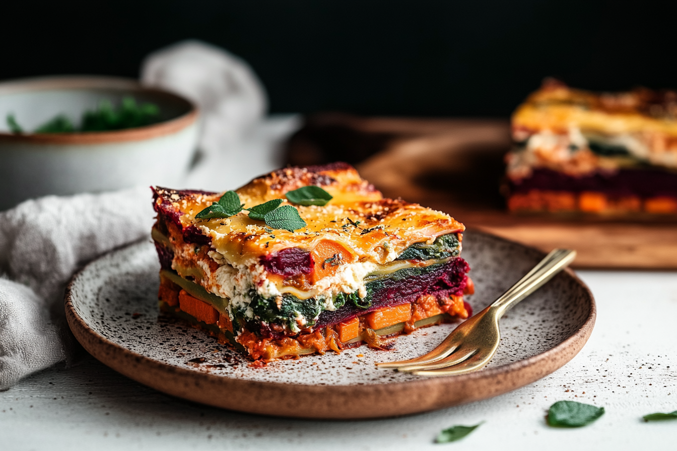 Vegane bunte Lasagne