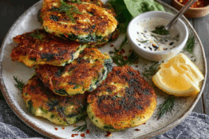 Knusprige Spinat-Kartoffel-Pfannkuchen