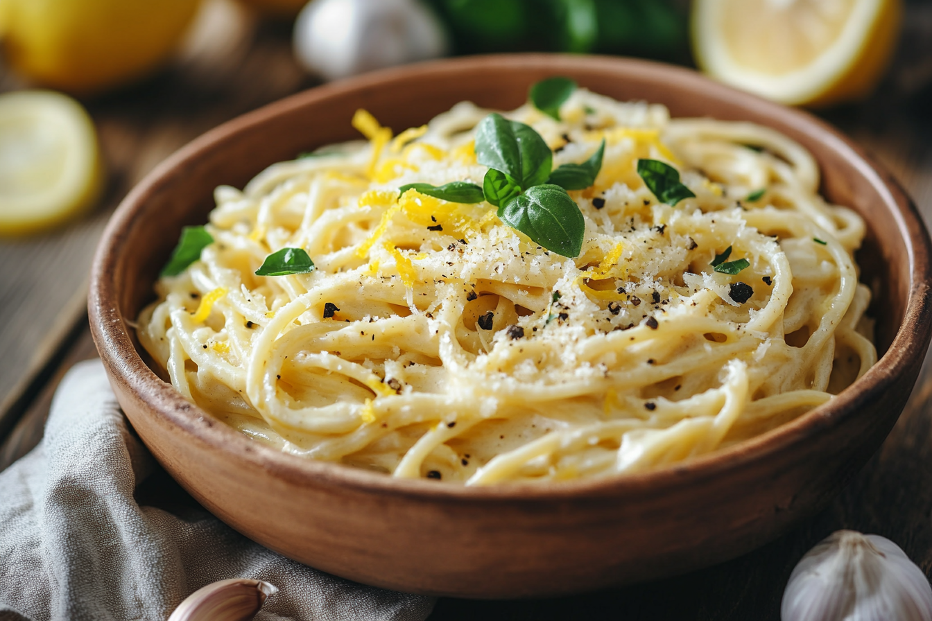 Zitronen-Knoblauch-Spaghetti