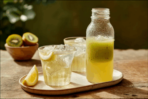 Apfel-Kiwi-Kefir: ein fermentiertes Getränk voller Pep