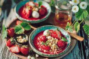 Erdbeerendessert frisch