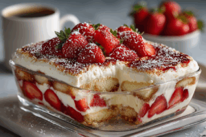 Veganes Erdbeer-Kokos-Tiramisu: das fruchtige Dessert, das vor Genuss dahinschmilzt