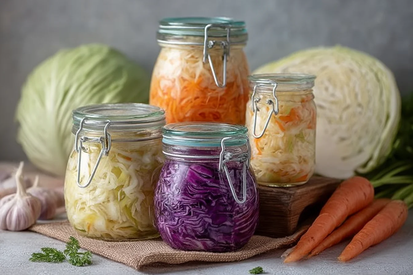 Fermentierter Kohl und Karotten: Trockene, einfache und natürliche Methode