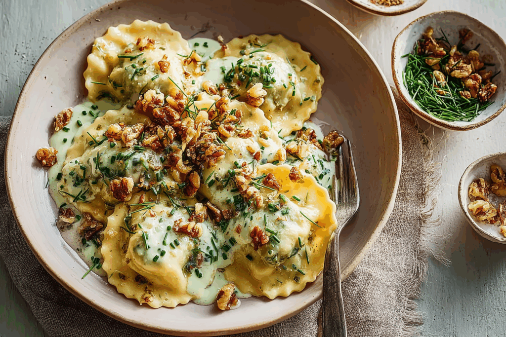 Pflanzliche Ravioli