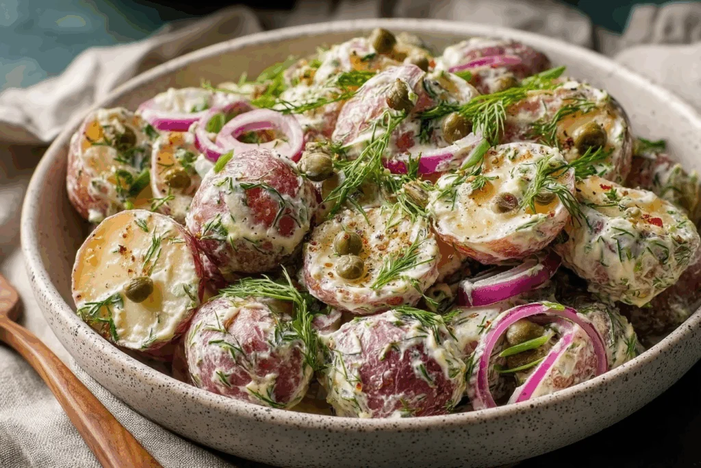 Pflanzlicher Kartoffelsalat