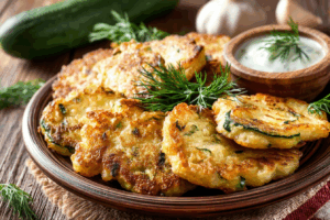 Knusprig-weiche Zucchini-Puffer mit Bier