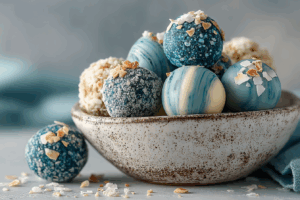Kokos-Spirulina-Happen ohne Backen