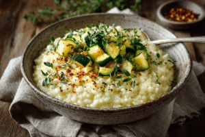 Zucchini-Cashew-Creme-Risotto