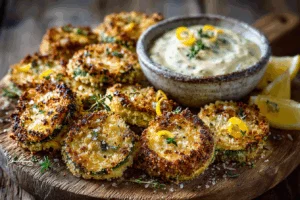 Panierte Zucchini mit Kräuter-Aioli