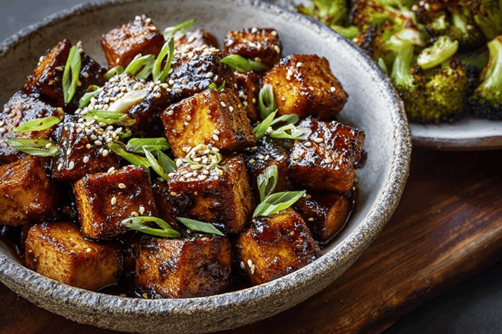 Karamellisierter Tofu pflanzlich