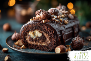 Vegane Schoko-Nuss-Bûche