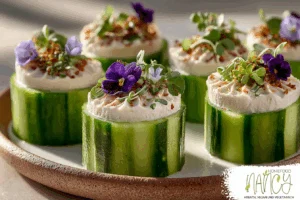 Gefüllte vegane Gurkenscheiben