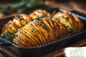 Vegane Hasselback-Kartoffeln