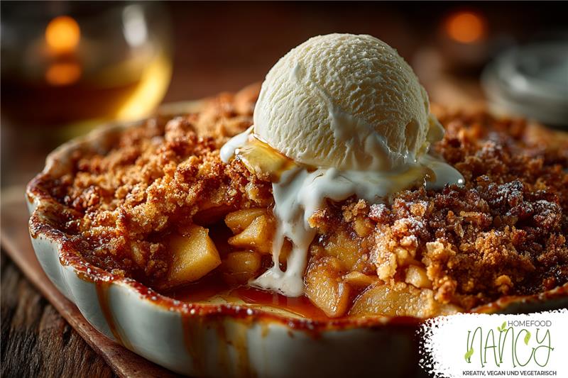 Veganer Apfel-Crumble