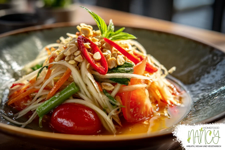 Papayasalat mit Erdnüssen