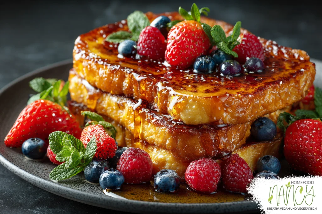 Karamellisierter veganer Pain Perdu