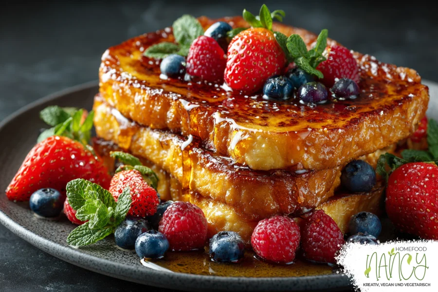 Karamellisierter veganer Pain Perdu