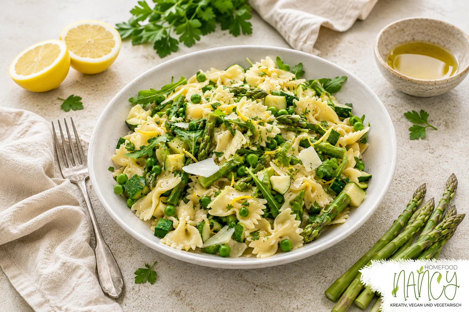Pasta Primavera mit Frühlingsgemüse
