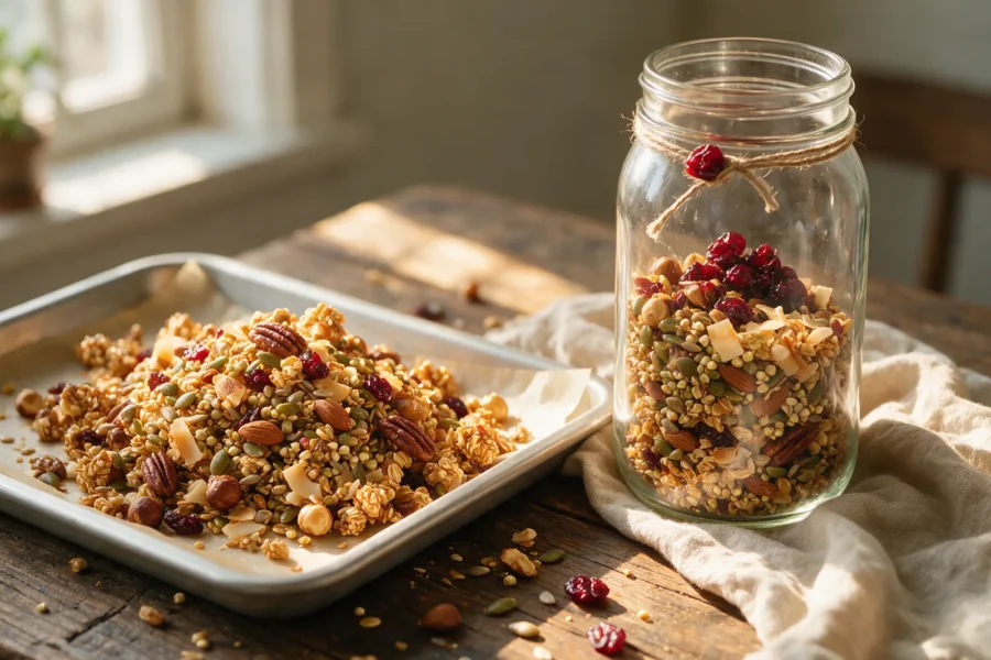 Knuspriges Granola mit Nüssen & Saaten (glutenfrei)