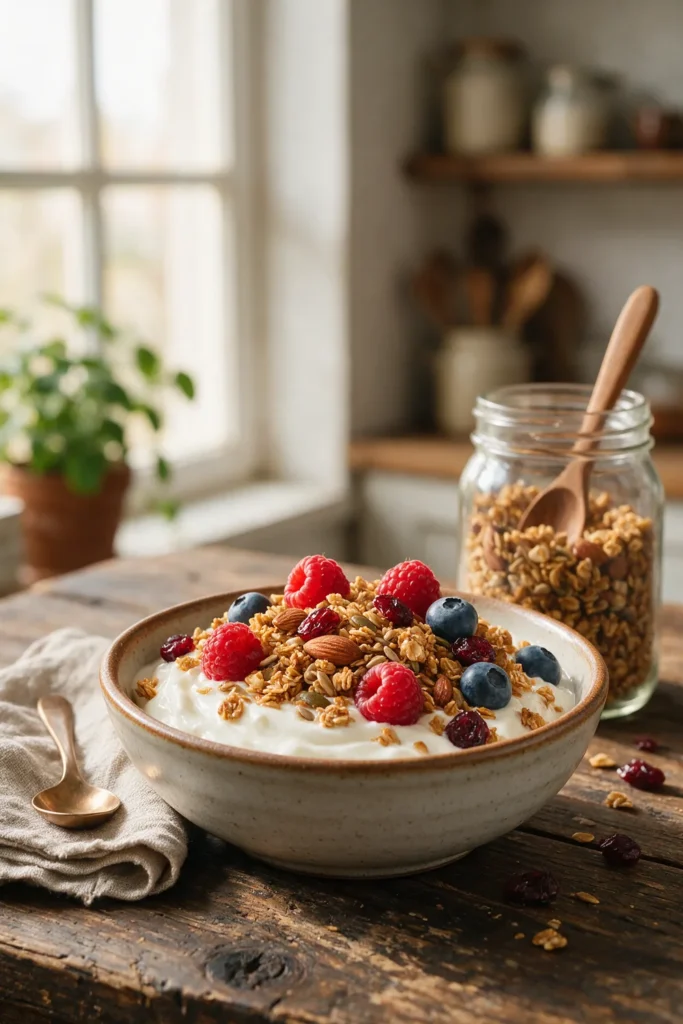 Knuspriges Granola mit Nüssen und Saaten selber machen – Rezept