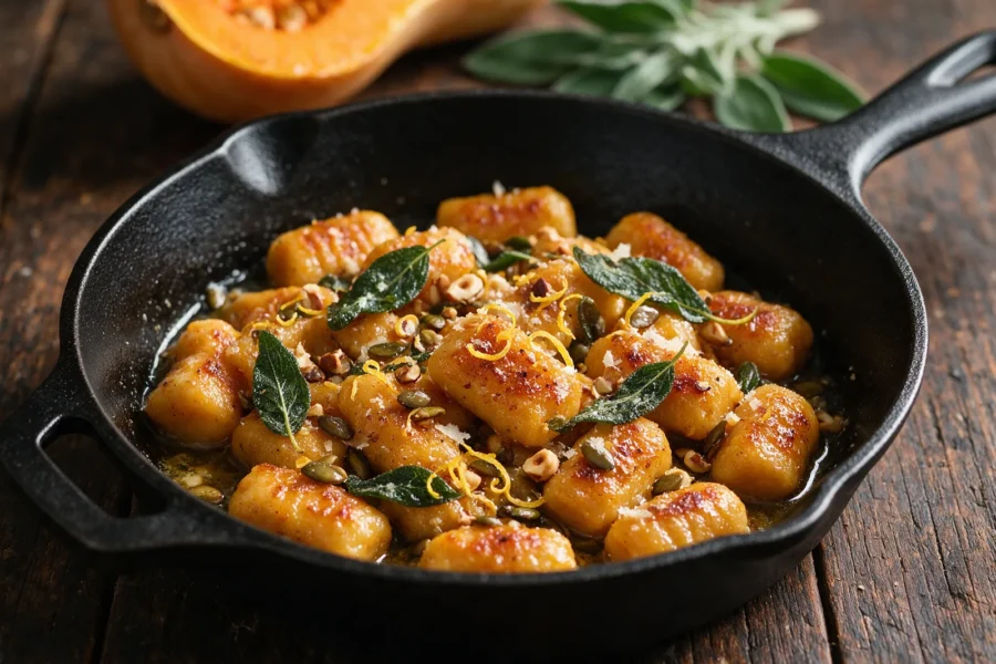 Vegane Kürbis-Gnocchi mit Salbeibutter