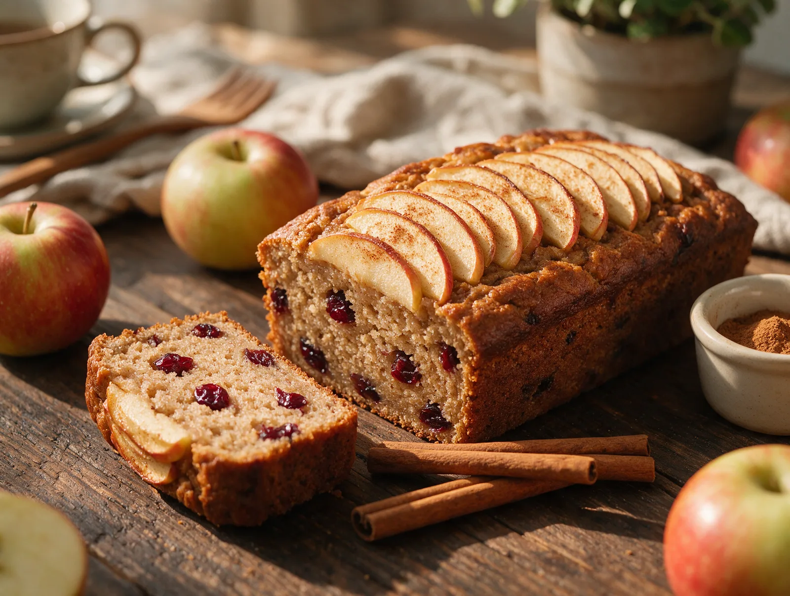 Veganes Apfel-Zimt-Bananenbrot (glutenfrei)